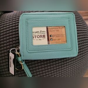 Joy Susan Pixie Go Wallet Turquoise NWT Vegan Leather
